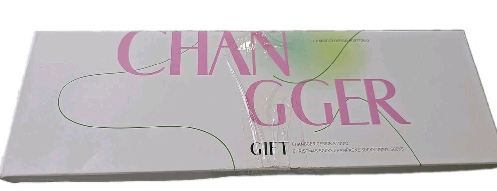 ChanGGER Christmas Gift Box Set Champagne Drink Socks Novelty Crew Socks New